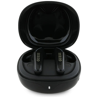 Handsfree Bluetooth Guess Flat Classic Logo Electroplated, TWS, Zwart