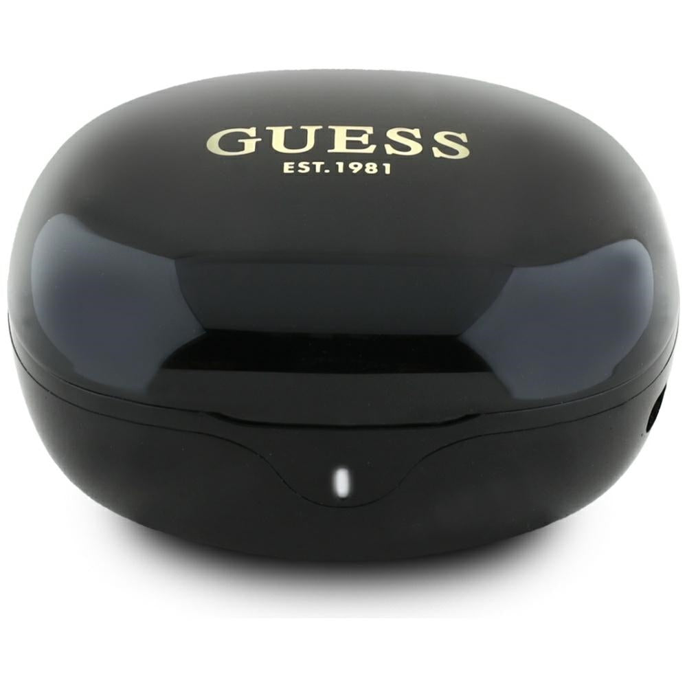 Handsfree Bluetooth Guess Flat Classic Logo Electroplated, TWS, Zwart