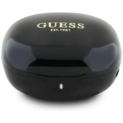 Handsfree Bluetooth Guess Flat Classic Logo Electroplated, TWS, Zwart
