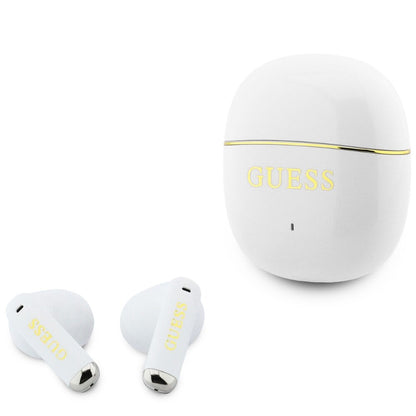 Handsfree Bluetooth Guess Glossy Gold Line Classic, TWS, Wit