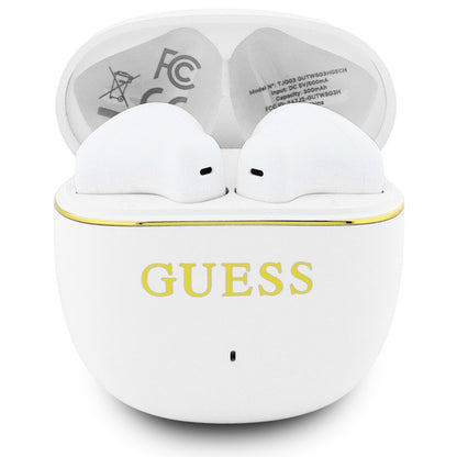 Handsfree Bluetooth Guess Glossy Gold Line Classic, TWS, Wit