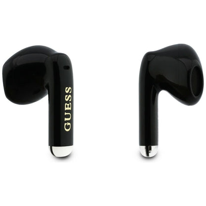 Handsfree Bluetooth Guess Glossy Gold Line Classic, TWS, Zwart