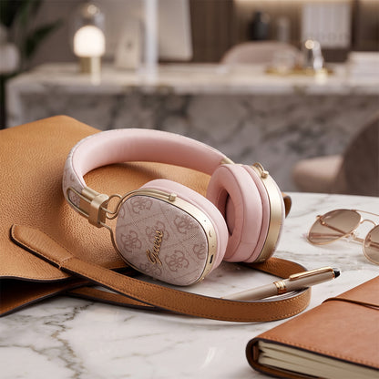 Handsfree Bluetooth Guess Metal 4G Script Logo, A2DP, Roze