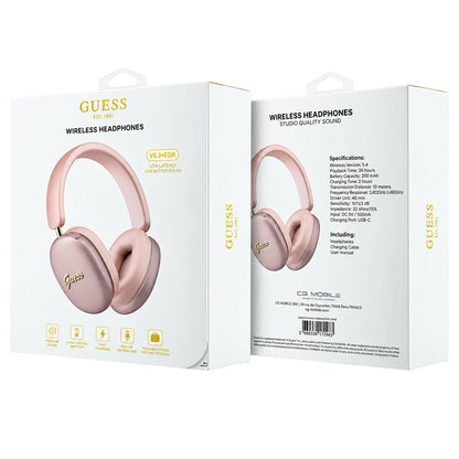 Guess Metal Script Logo Bluetooth-headset, A2DP, roze