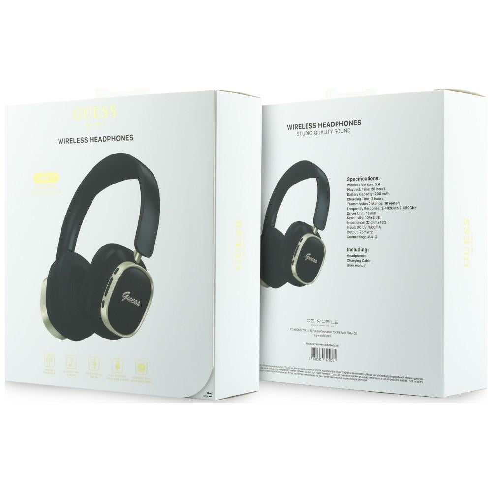 Handsfree Bluetooth Guess Rectangle Metal Script, A2DP, Zwart