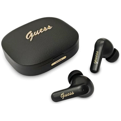 Handsfree Bluetooth Guess Script Metal Logo, TWS, Zwart