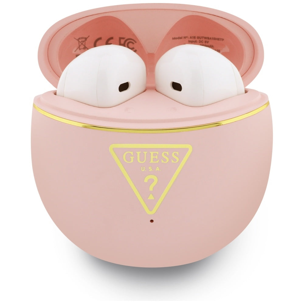 Handsfree Bluetooth Guess Script Print, TWS, Roze