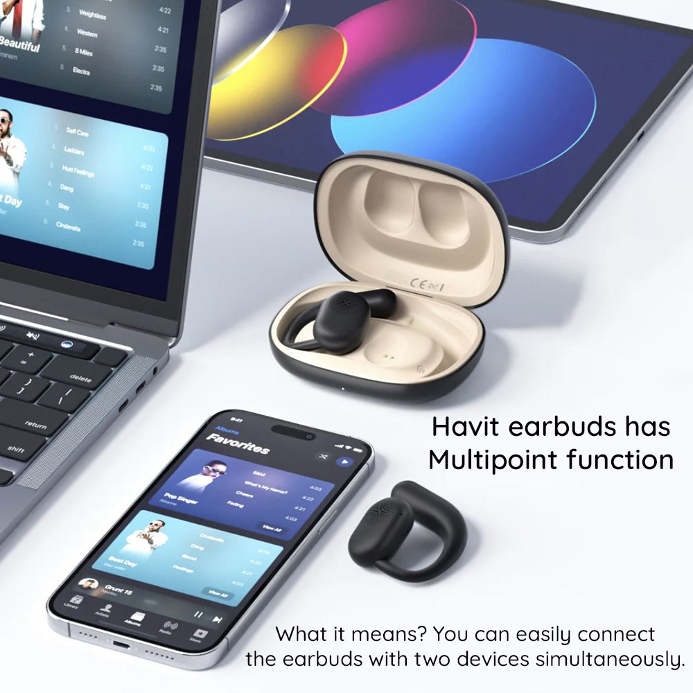 Handsfree Bluetooth HAVIT OWS914, TWS, Zwart