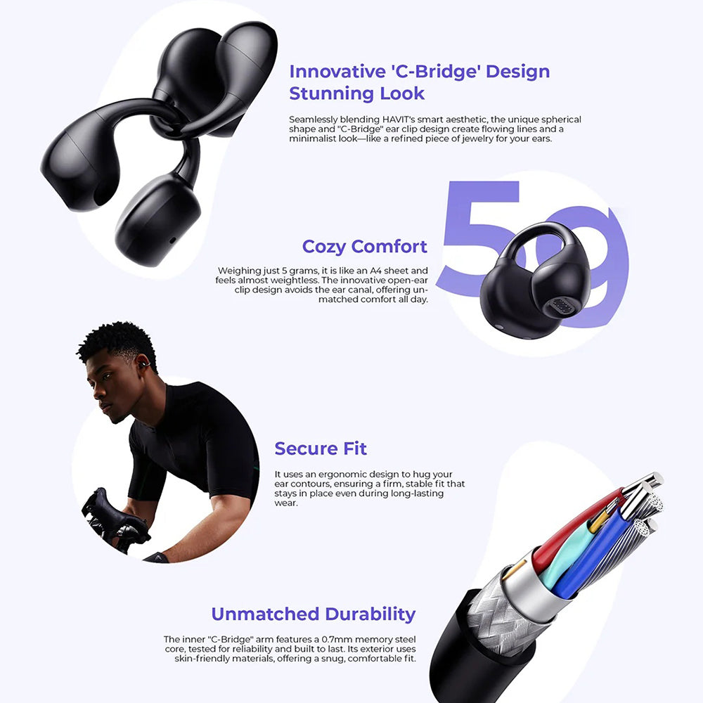 Handsfree Bluetooth HAVIT OWS916, TWS, Gri