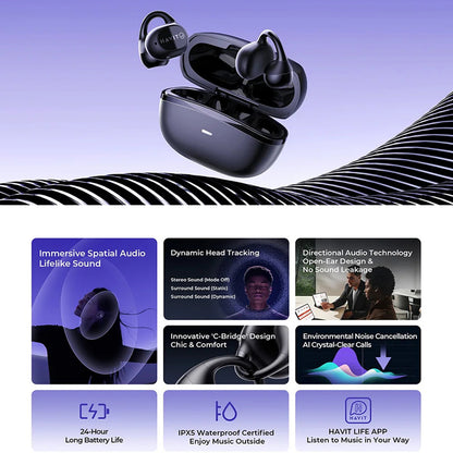 Handsfree Bluetooth HAVIT OWS916, TWS, Zwart