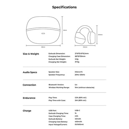 Handsfree Bluetooth HAVIT OWS916, TWS, Zwart