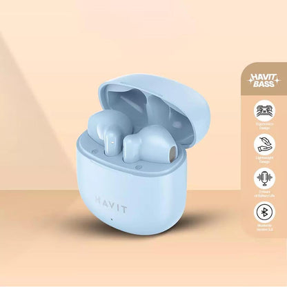 Handsfree Bluetooth HAVIT TW976, TWS, Blauw