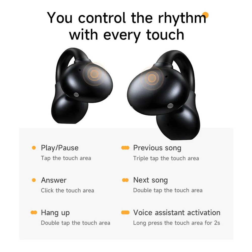 Handsfree Bluetooth HOCO EA8, TWS, Zwart