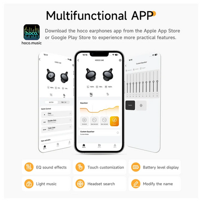 Handsfree Bluetooth HOCO EA8, TWS, Zwart