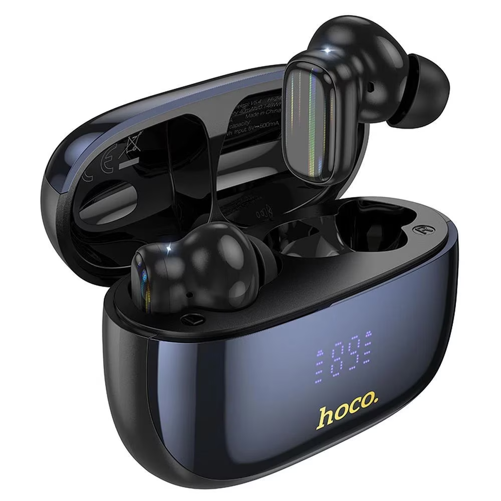 Handsfree Bluetooth HOCO EQ20, TWS, ANC, MultiPoint, Zwart