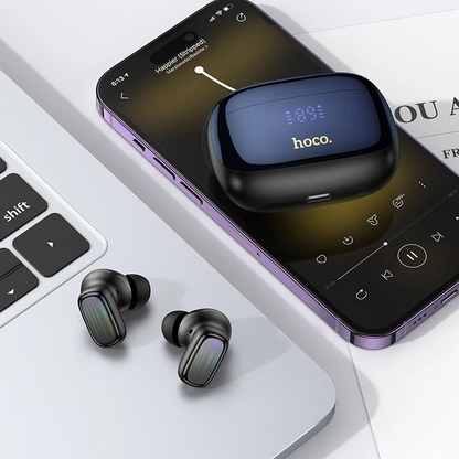 Handsfree Bluetooth HOCO EQ20, TWS, ANC, MultiPoint, Zwart