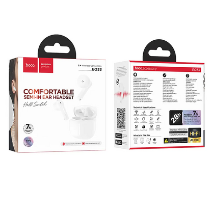 Bluetooth-handsfree HOCO EQ33, TWS, Wit