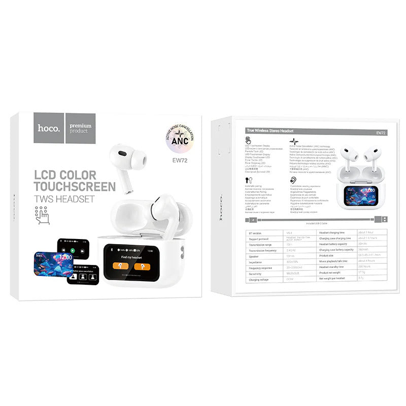 Bluetooth Handsfree HOCO EW72, TWS, ANC, Wit