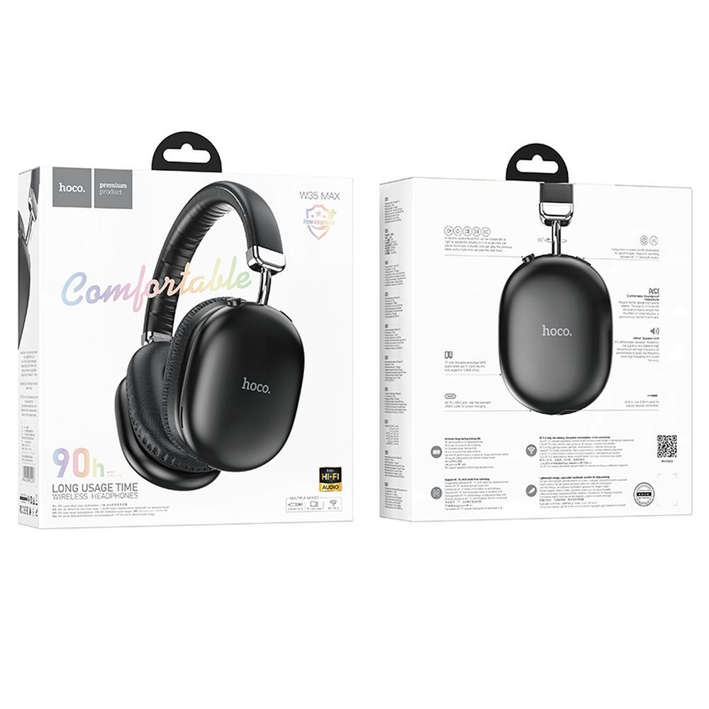 Handsfree Bluetooth HOCO W35 Max, A2DP, Zwart