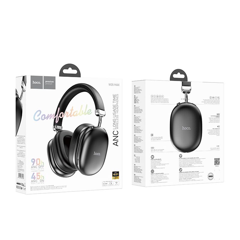 Handsfree Bluetooth HOCO W35 Max, A2DP, ANC, Zwart
