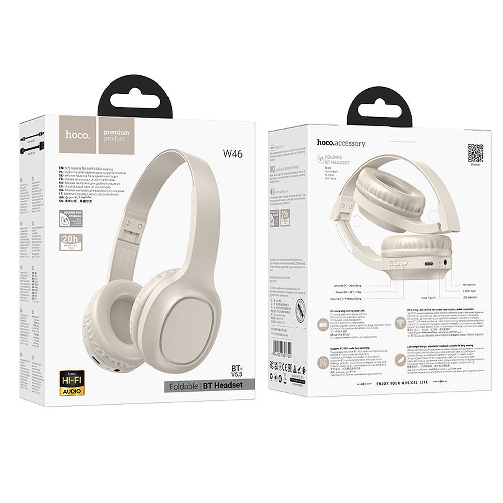 Handsfree Bluetooth HOCO W46, A2DP, Wit