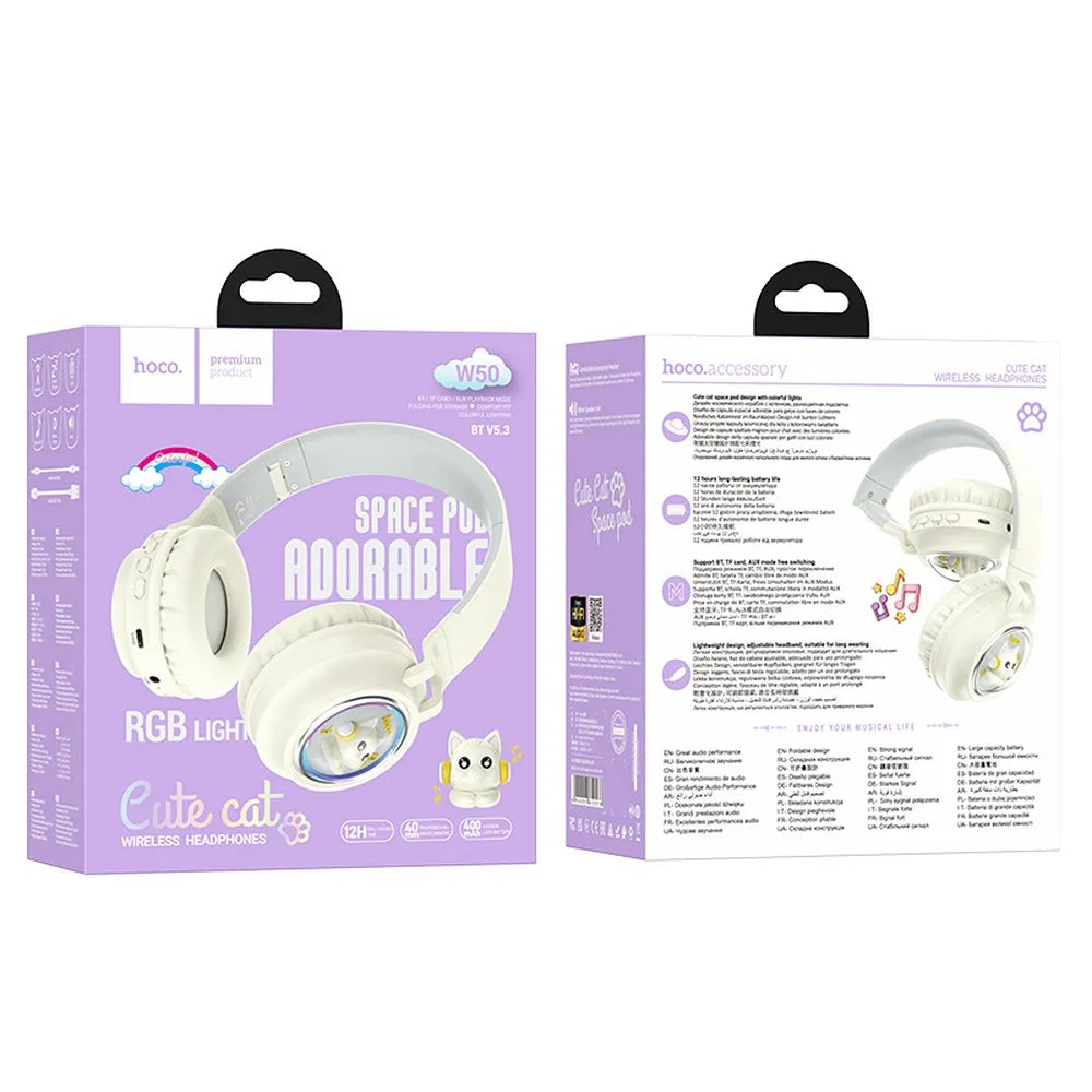 Handsfree Bluetooth HOCO W50 Kids Cute Cat, A2DP, Wit