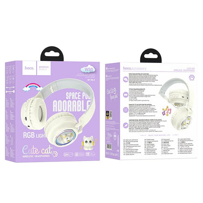 Handsfree Bluetooth HOCO W50 Kids Cute Cat, A2DP, Wit