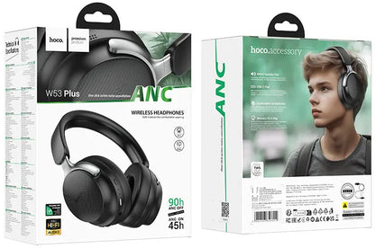 Handsfree Bluetooth HOCO W53 Plus, A2DP, ANC, Zwart