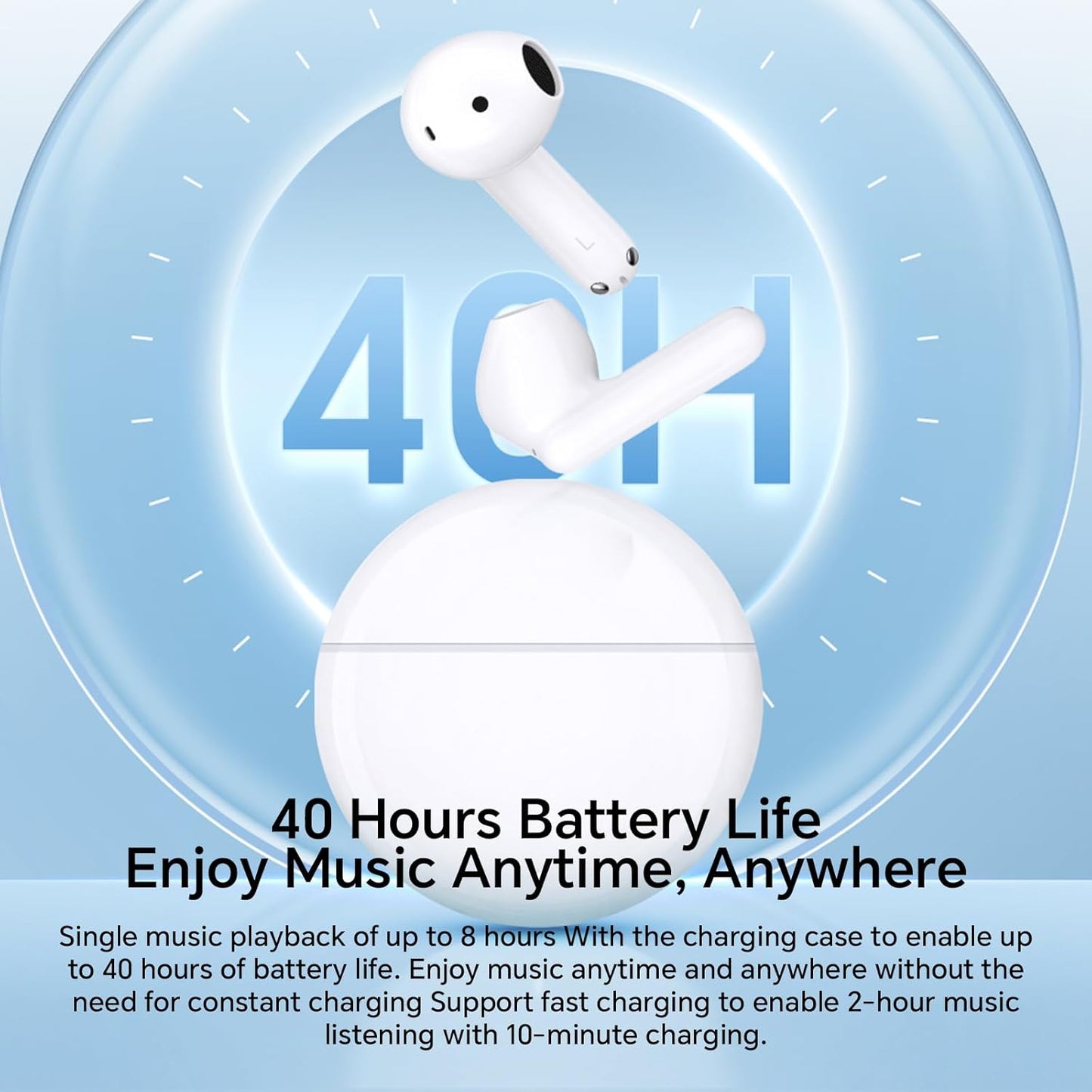 Handsfree Bluetooth Honor Choice X7e, TWS, ANC, Wit 5504ABHF