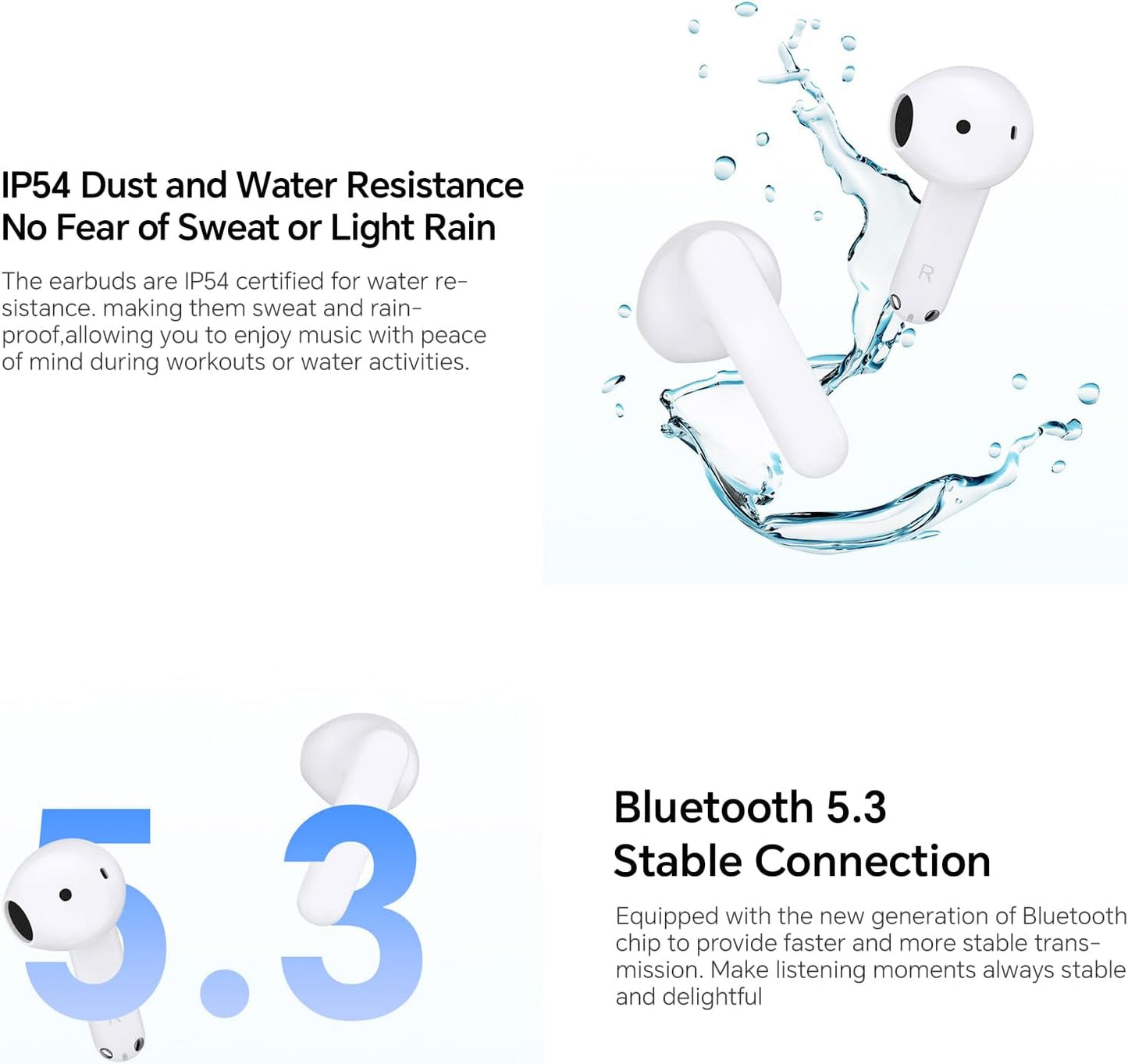 Handsfree Bluetooth Honor Choice X7e, TWS, ANC, Wit 5504ABHF