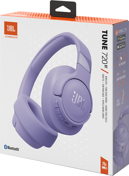 Handsfree Bluetooth JBL Tune 720BT, MultiPoint, A2DP, Paars JBLT720BTPUR