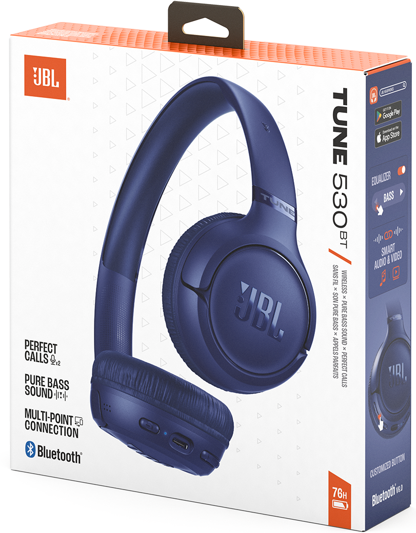 Handsfree Bluetooth JBL Tune 530BT, MultiPoint, A2DP, Blauw JBLT530BTBLU