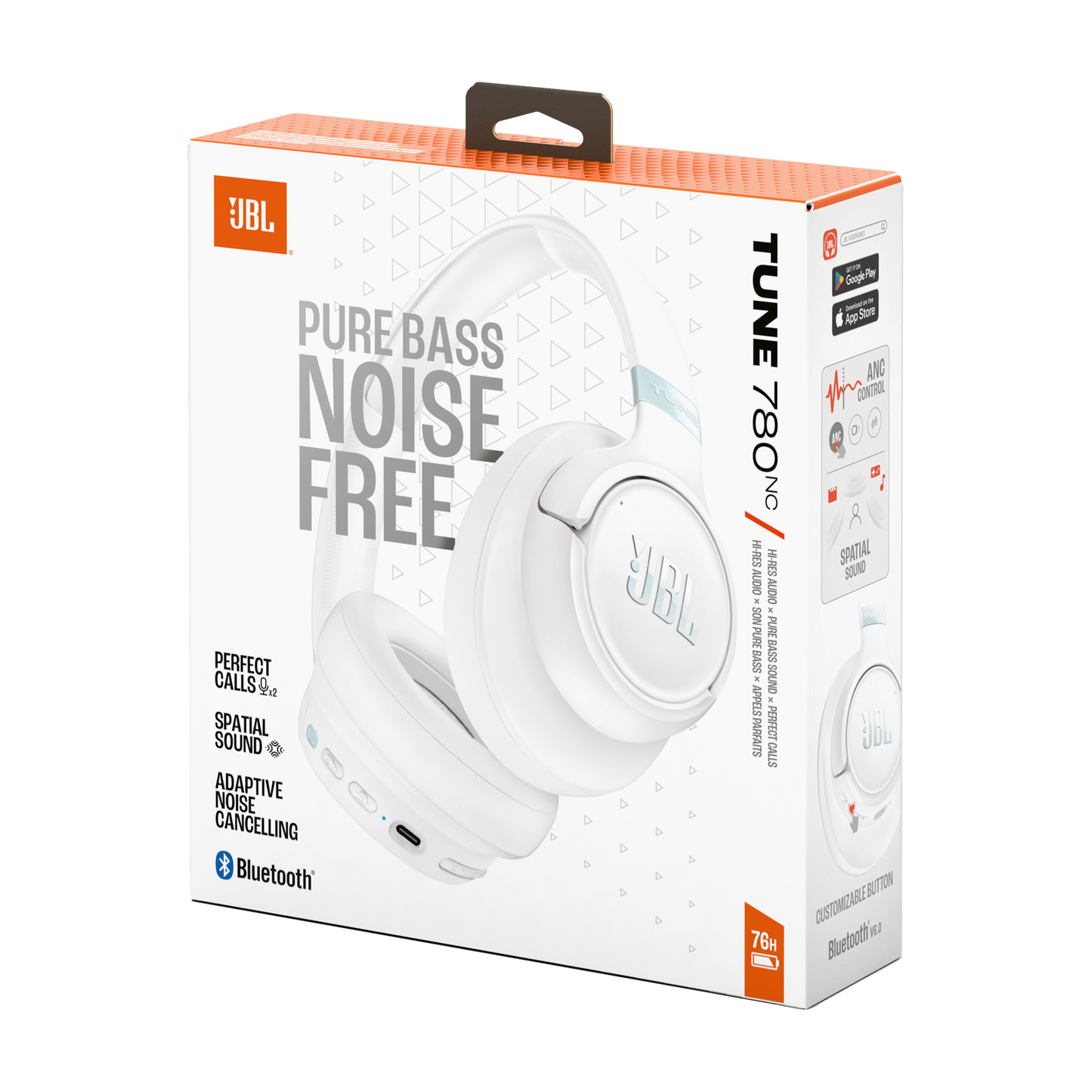 Handsfree Bluetooth JBL Tune 780NC, MultiPoint, A2DP, ANC, Wit JBLT780NCWHT