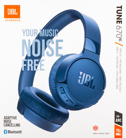 Handsfree Bluetooth JBL Tune 670NC, MultiPoint, A2DP, ANC, Blauw JBLT670NCBLUAP