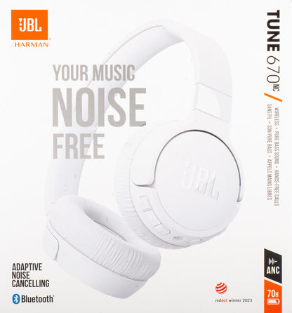 Handsfree Bluetooth JBL Tune 670NC, MultiPoint, A2DP, ANC, Wit JBLT670NCWHTAP