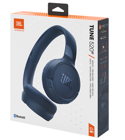 Handsfree Bluetooth JBL Tune 520BT, Multipunt, A2DP, Blauw JBLT520BTBLU