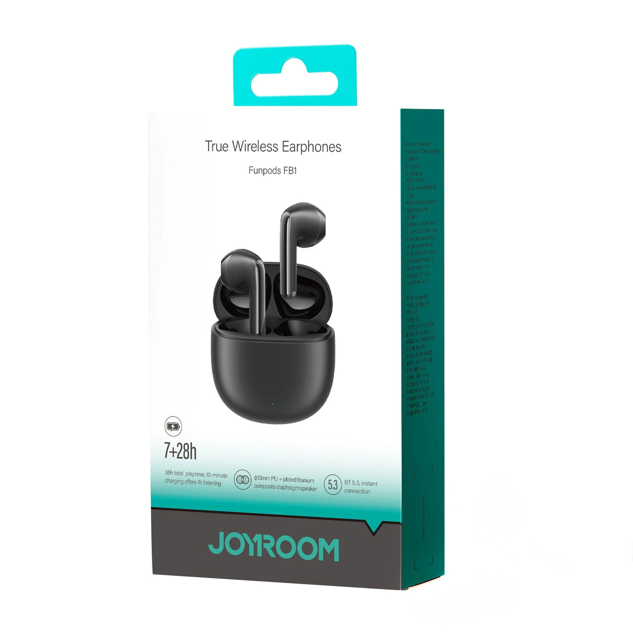 Handsfree Bluetooth Joyroom Funpods JR-FB1, TWS, ANC, Zwart