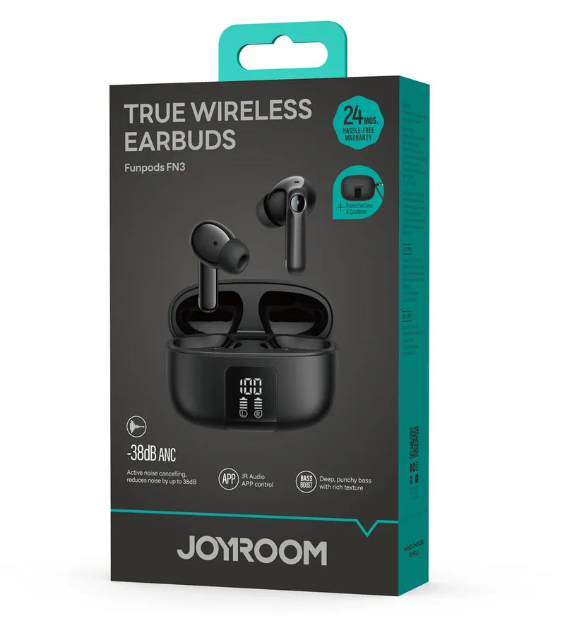 Handsfree Bluetooth Joyroom Funpods JR-FN3, TWS, ANC, Zwart