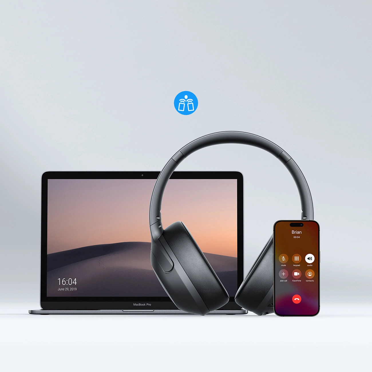 Handsfree Bluetooth Joyroom JR-JH2, A2DP, ANC, Zwart