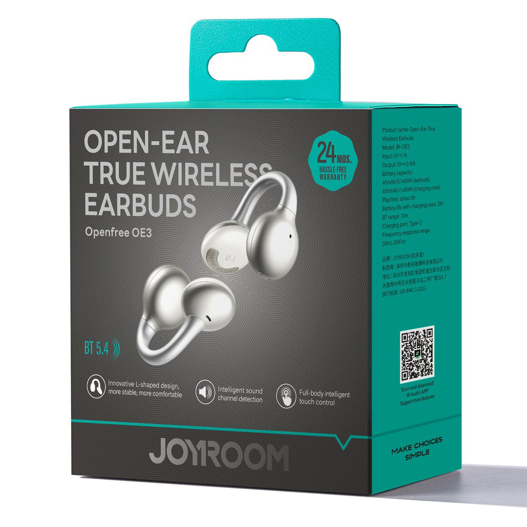 Handsfree Bluetooth Joyroom Openfree JR-OE3, TWS, Zilver