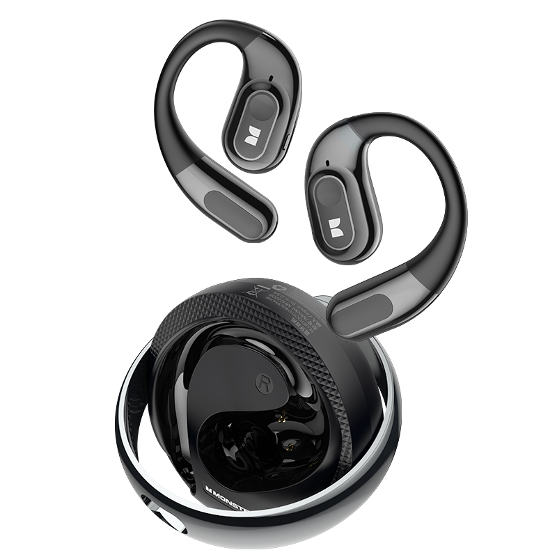 Handsfree Bluetooth Monster AC330 AI Vertaling, TWS, Zwart
