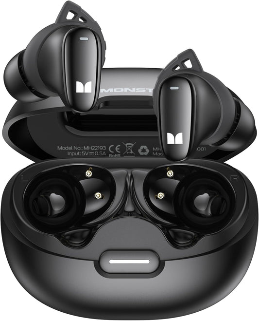 Handsfree Bluetooth Monster N-Lite 206, TWS, Zwart