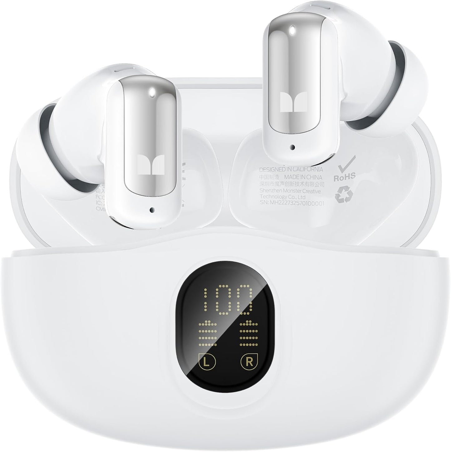 Handsfree Bluetooth Monster N-Lite 217, TWS, Wit