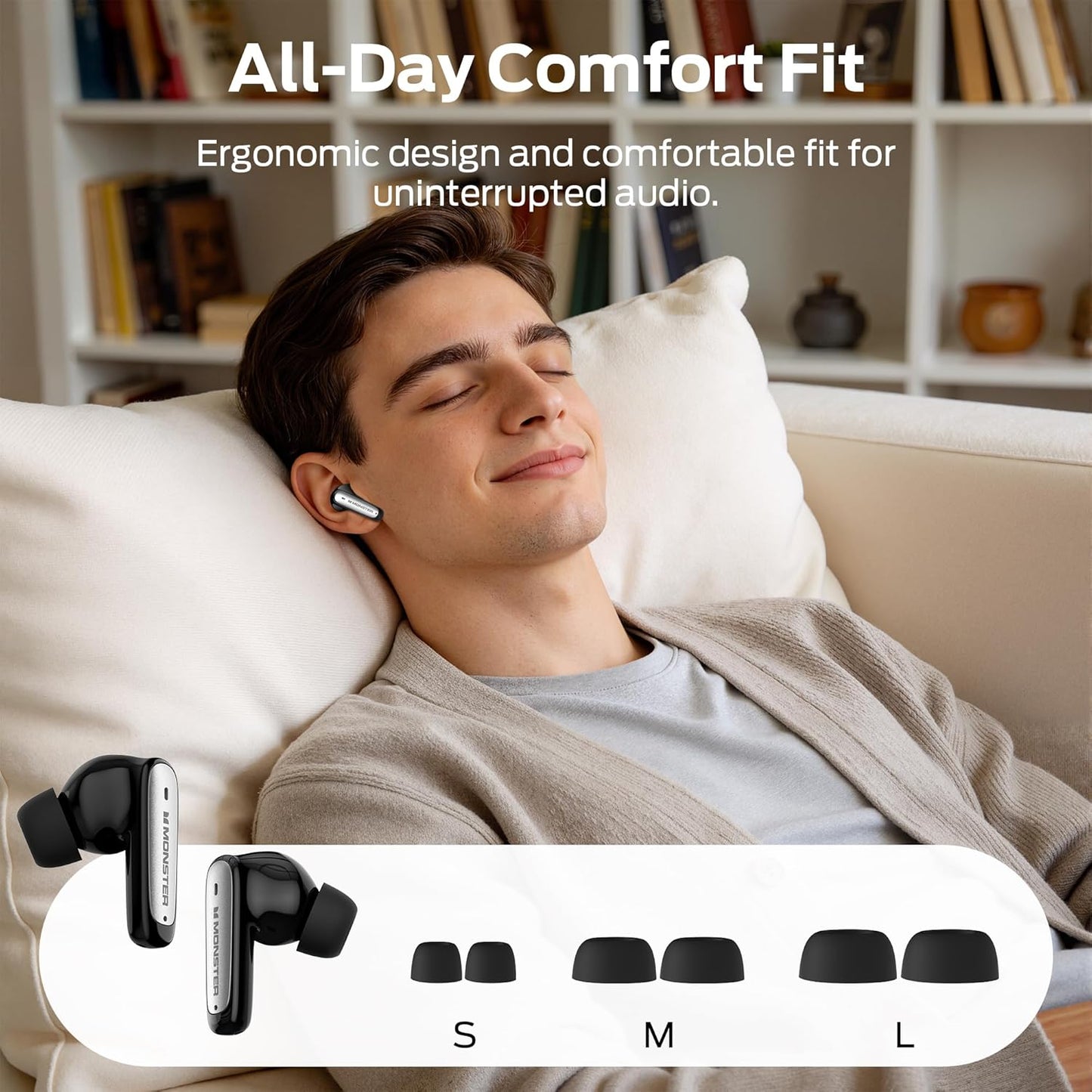 Handsfree Bluetooth Monster N-Lite 310, TWS, Zwart