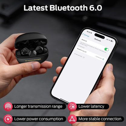 Handsfree Bluetooth Monster N-Lite 310, TWS, Zwart