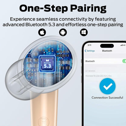 Handsfree Bluetooth Monster N-Lite 203 AirLinks, TWS, Goud