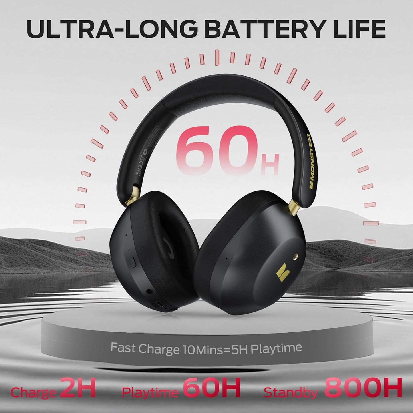 Handsfree Bluetooth Monster Persona 6th, MultiPoint, A2DP, ANC, Zwart