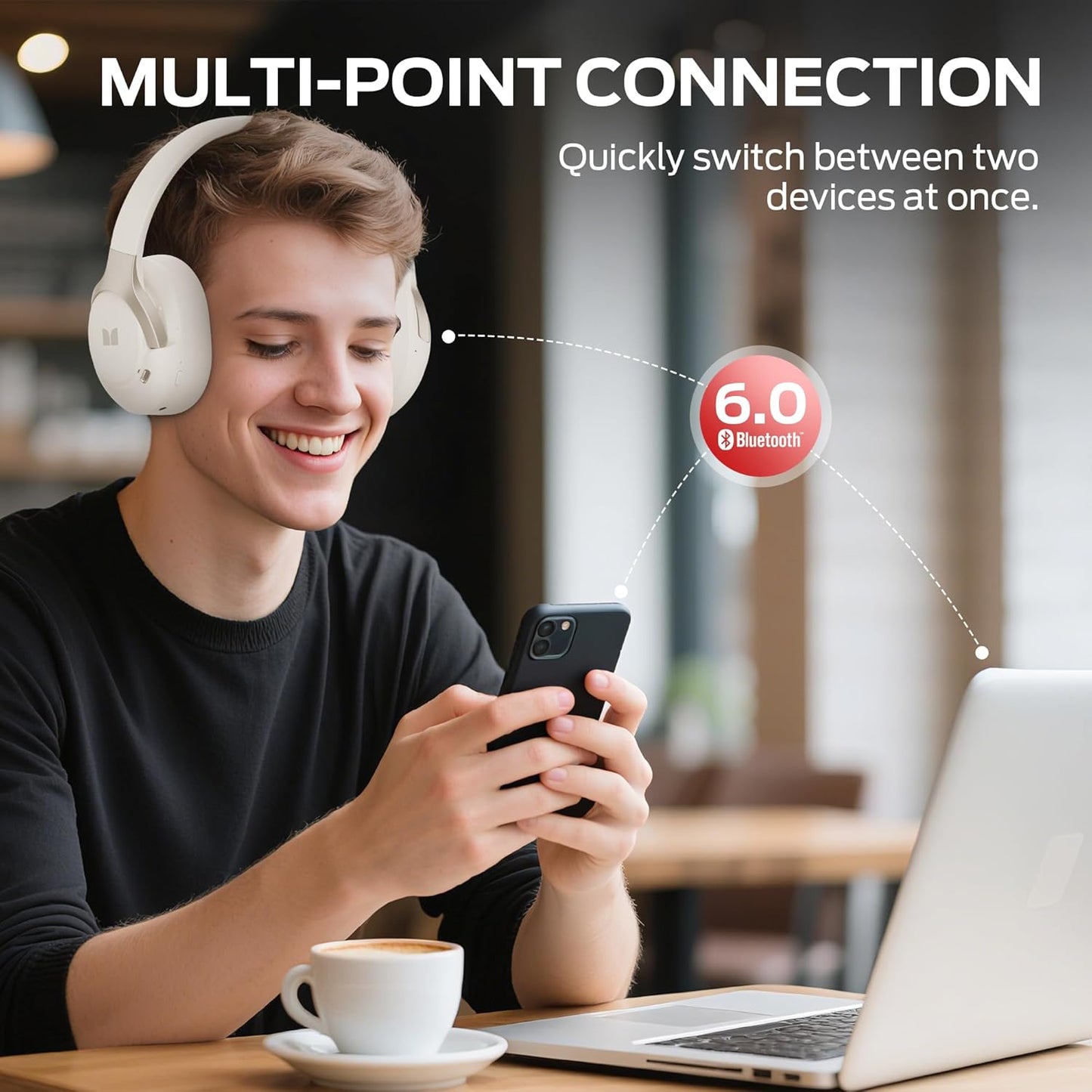 Handsfree Bluetooth Monster Persona 5th, MultiPoint, A2DP, ANC, Wit