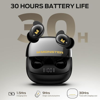 Handsfree Bluetooth Monster Sleep Ear200, TWS, ANC, Zwart