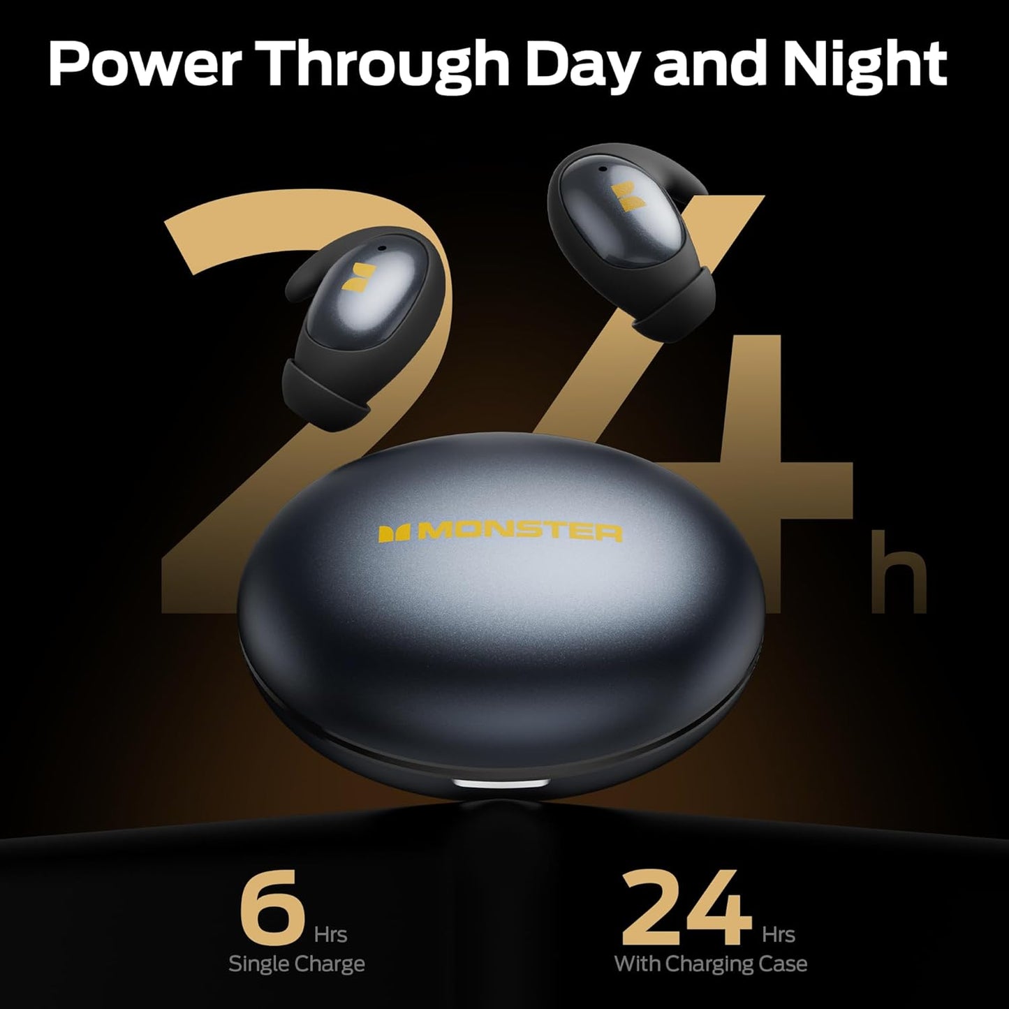 Handsfree Bluetooth Monster Sleep Ear100, TWS, Zwart
